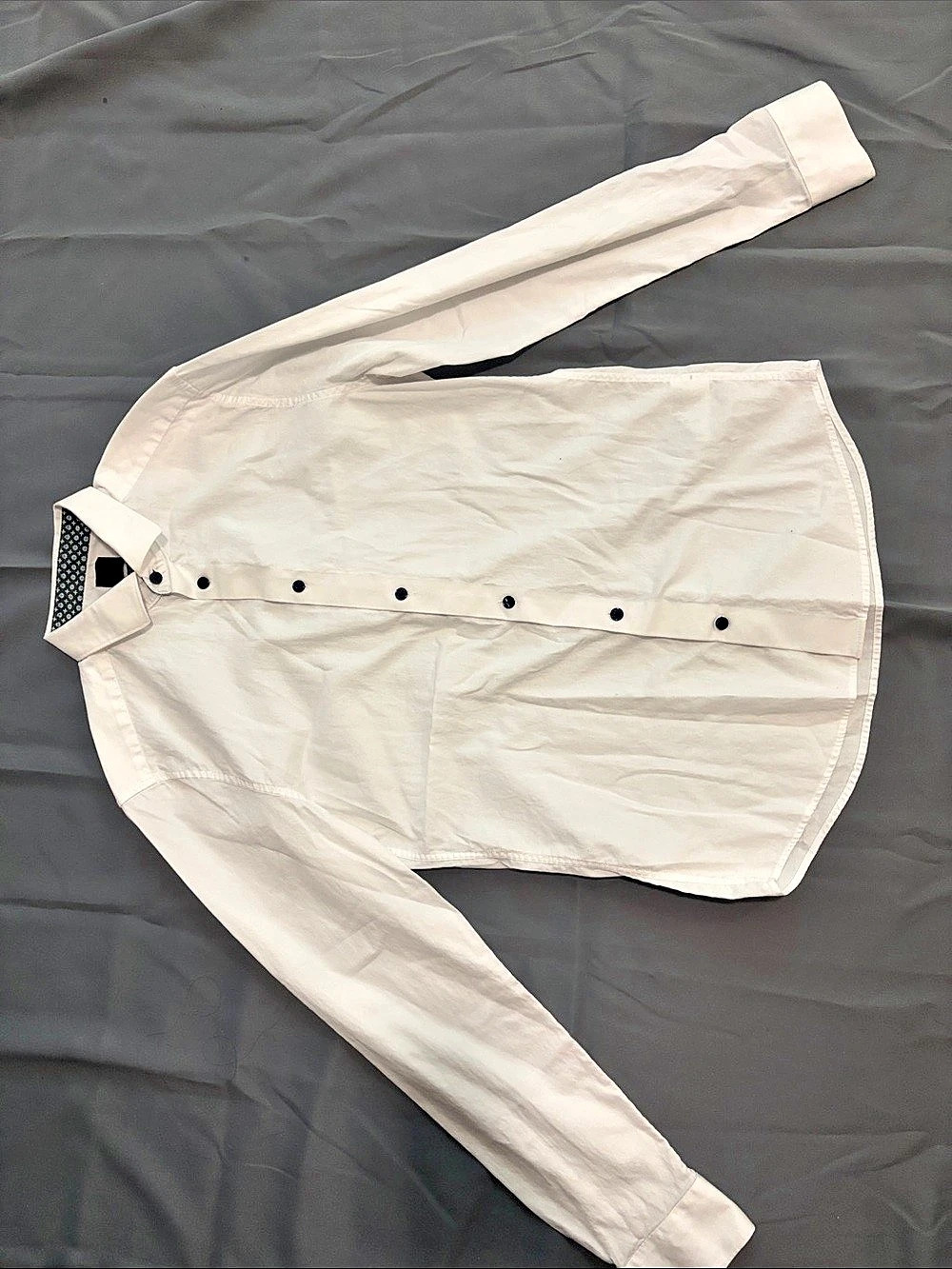 H&M Slim Fit Long Sleeve Shirt White Size Medium